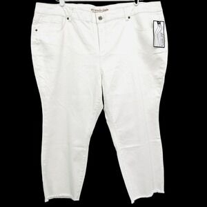 My Wonder Denim Women's White Cropped Jeans Plus Size 22 Stretch High Rise NWT